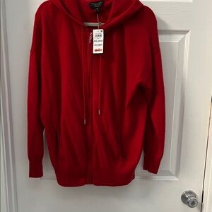Charter Club Vibrant Red Hooded Cardigan
